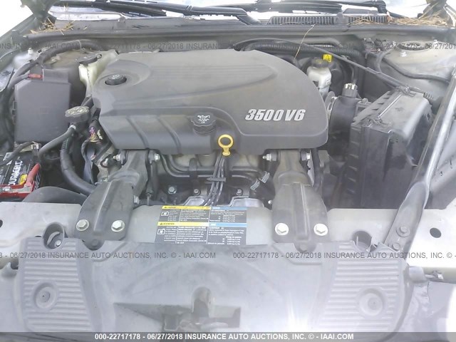 2G1WT58K689135658 - 2008 CHEVROLET IMPALA LT GRAY photo 10