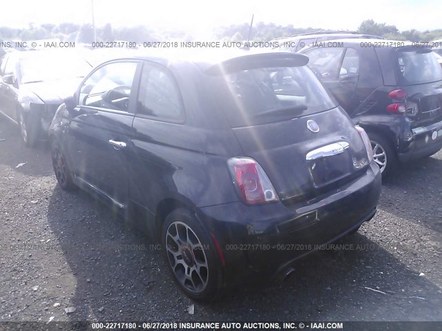 3C3CFFHH9DT554238 - 2013 FIAT 500 SPORT BLACK photo 3