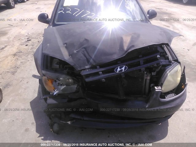 KMHCG35C94U280119 - 2004 HYUNDAI ACCENT GL BLACK photo 6