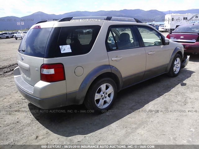 1FMZK05147GA03449 - 2007 FORD FREESTYLE SEL TAN photo 4