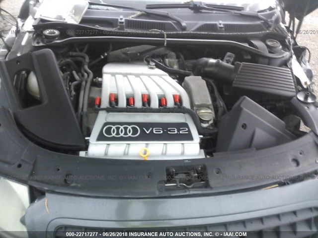 TRUWF28NX51010630 - 2005 AUDI TT 3.2 QUATTRO GRAY photo 10