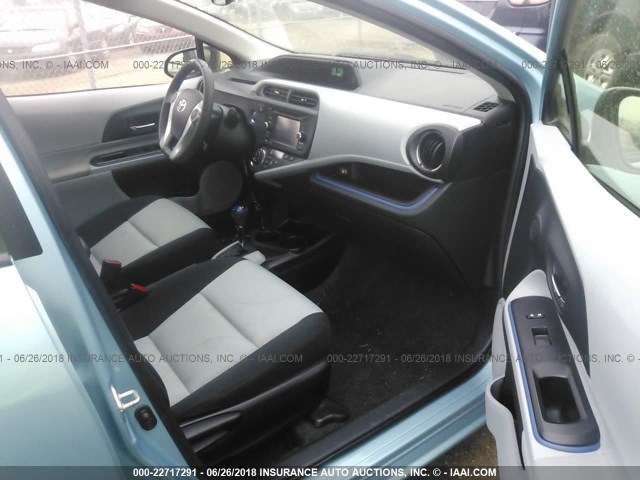 JTDKDTB37C1019102 - 2012 TOYOTA PRIUS C TEAL photo 5