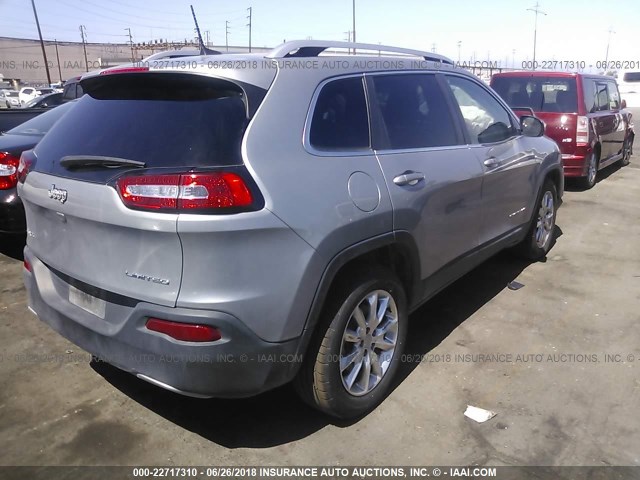 1C4PJMDB6GW250638 - 2016 JEEP CHEROKEE LIMITED GRAY photo 4