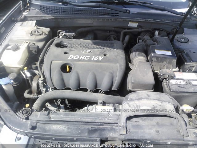 5NPET46C68H360961 - 2008 HYUNDAI SONATA GLS SILVER photo 10