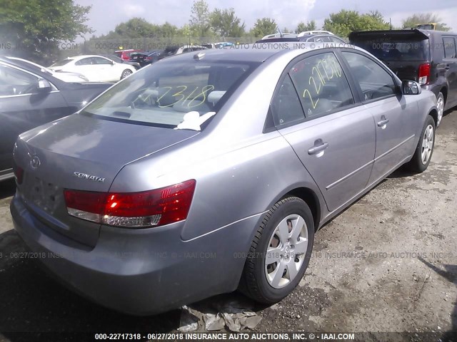 5NPET46C68H360961 - 2008 HYUNDAI SONATA GLS SILVER photo 4