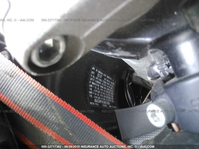 JKAZX4P107A011264 - 2007 KAWASAKI ZX600 P BLACK photo 10