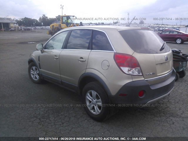 3GSCL33P78S514287 - 2008 SATURN VUE XE GOLD photo 3