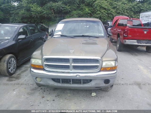 1B7GG22NX1S189583 - 2001 DODGE DAKOTA BROWN photo 6