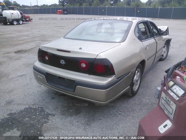 2G1WF55K049409216 - 2004 CHEVROLET IMPALA GOLD photo 4