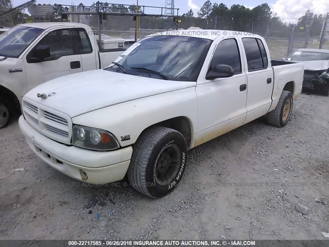 1B7GL2AX8YS690996 - 2000 DODGE DAKOTA QUAD WHITE photo 2