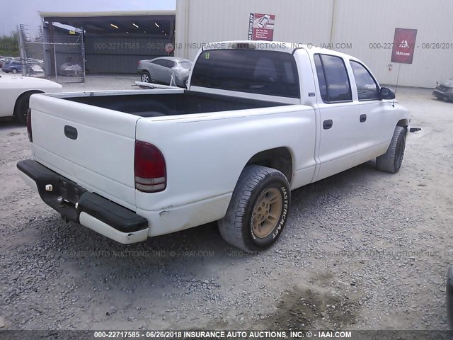 1B7GL2AX8YS690996 - 2000 DODGE DAKOTA QUAD WHITE photo 4