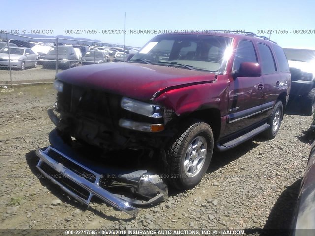 1GNEK13T91R196648 - 2001 CHEVROLET TAHOE K1500 RED photo 2