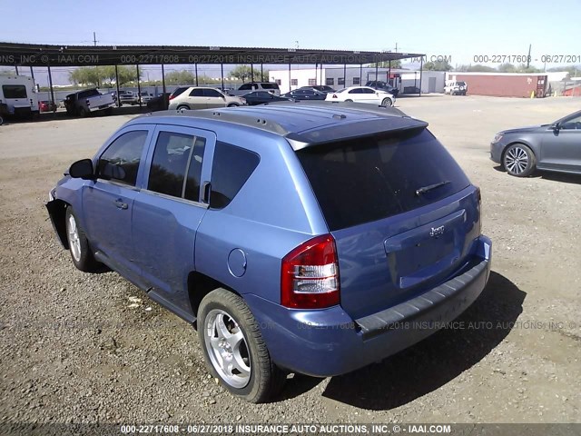 1J8FT47W57D205912 - 2007 JEEP COMPASS BLUE photo 3