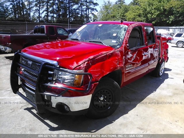 3GTP2VE70DG177824 - 2013 GMC SIERRA K1500 SLE RED photo 2