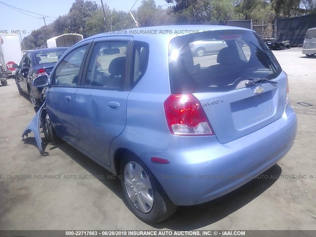 KL1TD62615B294517 - 2005 CHEVROLET AVEO LS Light Blue photo 3