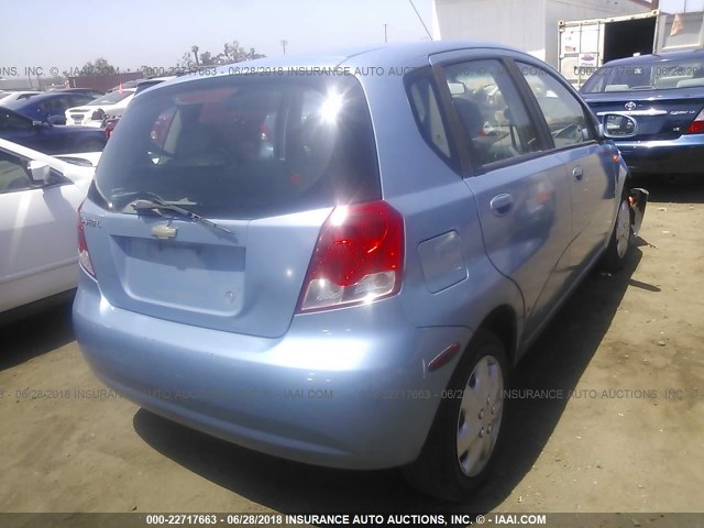 KL1TD62615B294517 - 2005 CHEVROLET AVEO LS Light Blue photo 4