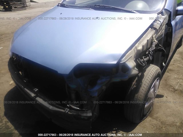 KL1TD62615B294517 - 2005 CHEVROLET AVEO LS Light Blue photo 6