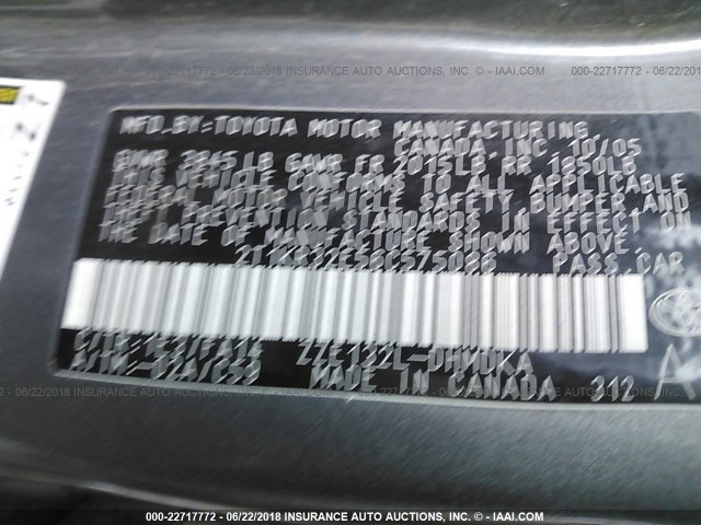 2T1KR32E56C575086 - 2006 TOYOTA COROLLA MATRIX XR GRAY photo 9