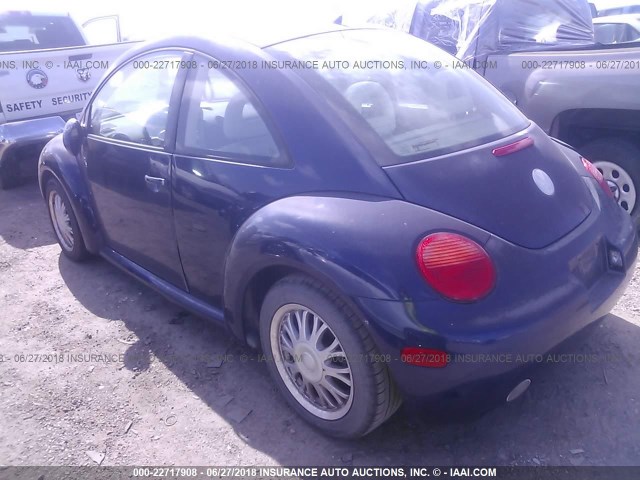 3VWCP21C92M421824 - 2002 VOLKSWAGEN NEW BEETLE GLS TDI BLUE photo 3