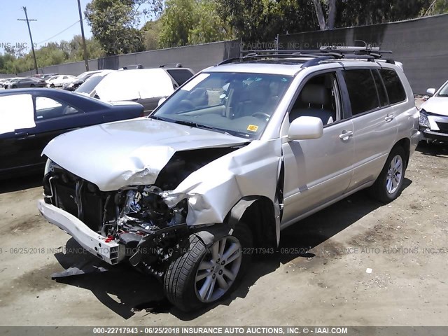 JTEEW21A960012417 - 2006 TOYOTA HIGHLANDER HYBRID SILVER photo 2