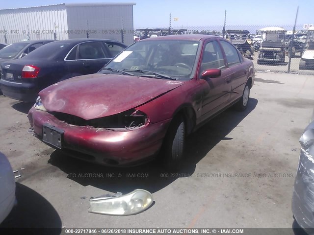 1FAFP6538XK213388 - 1999 FORD CONTOUR LX MAROON photo 2