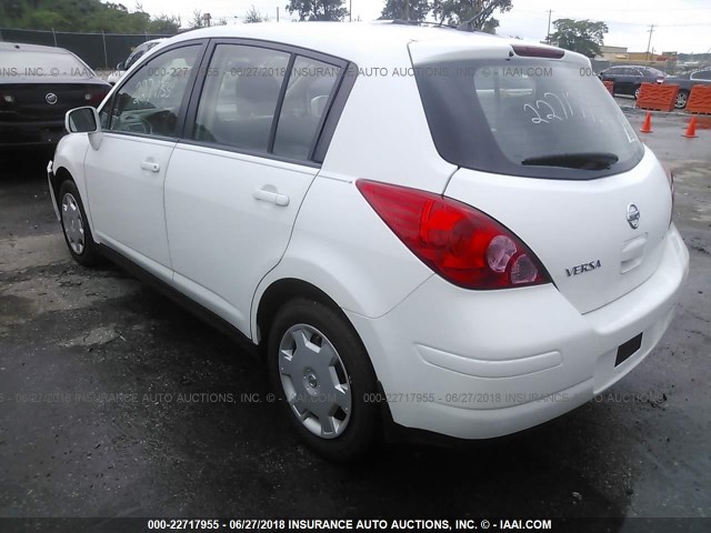 3N1BC13E19L380174 - 2009 NISSAN VERSA S/SL WHITE photo 3