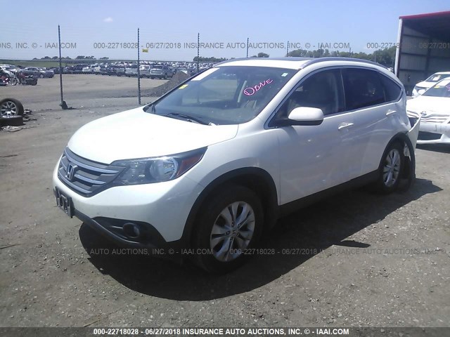 5J6RM4H71EL026983 - 2014 HONDA CR-V EXL WHITE photo 2