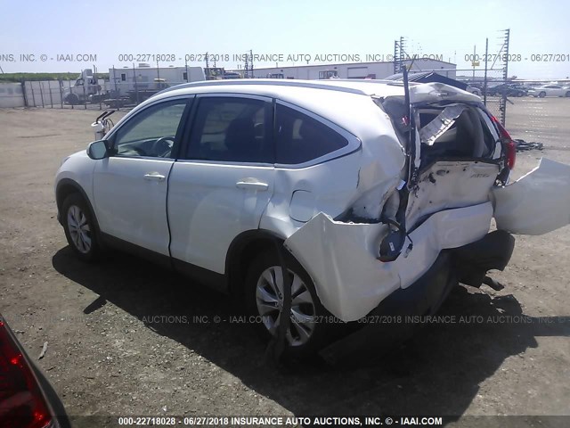 5J6RM4H71EL026983 - 2014 HONDA CR-V EXL WHITE photo 3