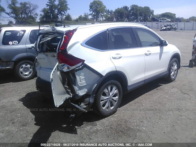 5J6RM4H71EL026983 - 2014 HONDA CR-V EXL WHITE photo 4