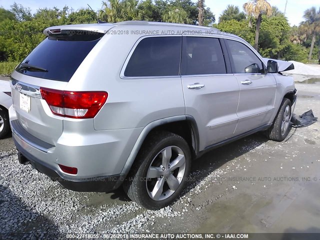 1C4RJFCG2CC207945 - 2012 JEEP GRAND CHEROKEE OVERLAND SILVER photo 4