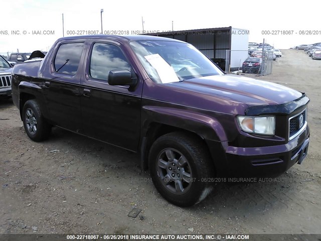 2HJYK16367H507653 - 2007 HONDA RIDGELINE RTX MAROON photo 1