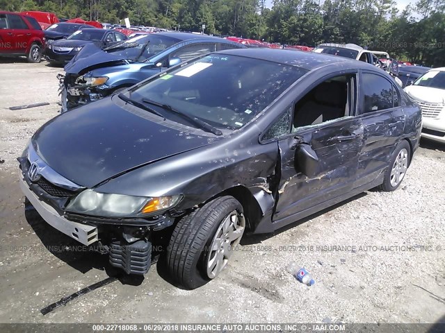 2HGFA16569H344569 - 2009 HONDA CIVIC LX Light Blue photo 2