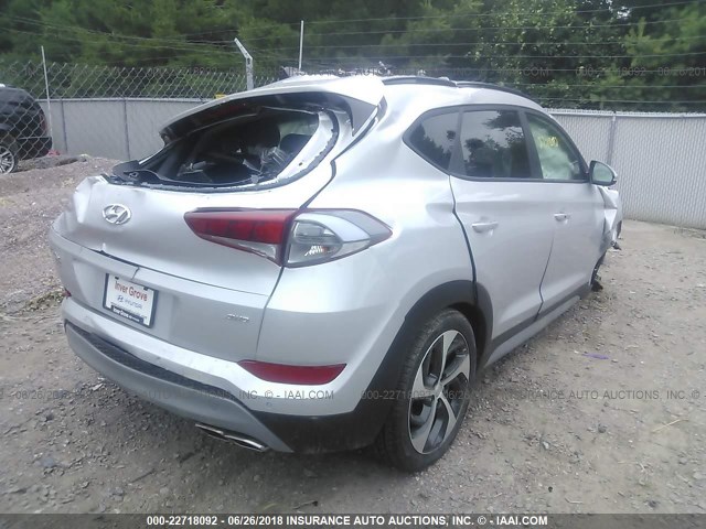 KM8J3CA29JU678152 - 2018 HYUNDAI TUCSON LIMITED/SPORT AND ECO/SE SILVER photo 4