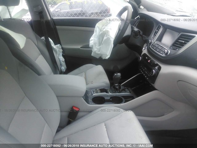 KM8J3CA29JU678152 - 2018 HYUNDAI TUCSON LIMITED/SPORT AND ECO/SE SILVER photo 5