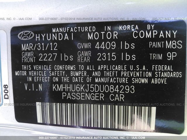 KMHHU6KJ5DU084293 - 2013 HYUNDAI GENESIS COUPE 3.8L SILVER photo 9