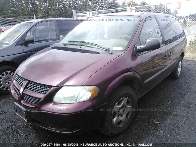 1D4GP24313B103014 - 2003 DODGE GRAND CARAVAN SE PURPLE photo 2