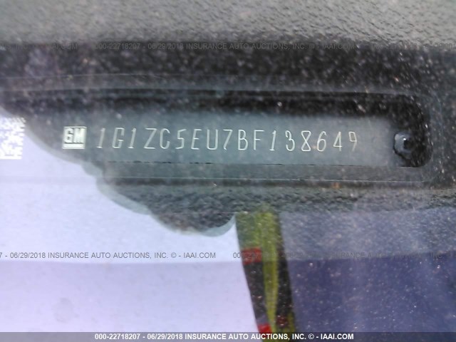 1G1ZC5EU7BF138649 - 2011 CHEVROLET MALIBU 1LT 金色 照片 9