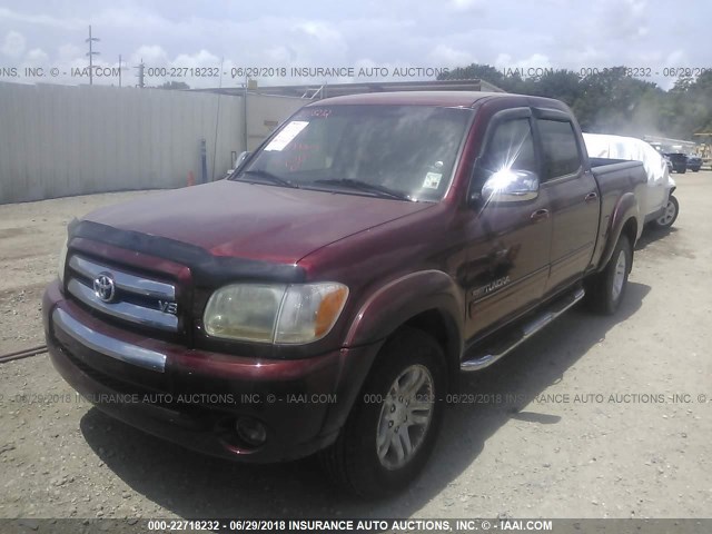 5TBET34186S547064 - 2006 TOYOTA TUNDRA DOUBLE CAB SR5 BURGUNDY photo 2