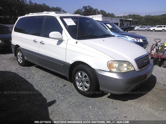 KNDUP131056665069 - 2005 KIA SEDONA EX/LX WHITE photo 1