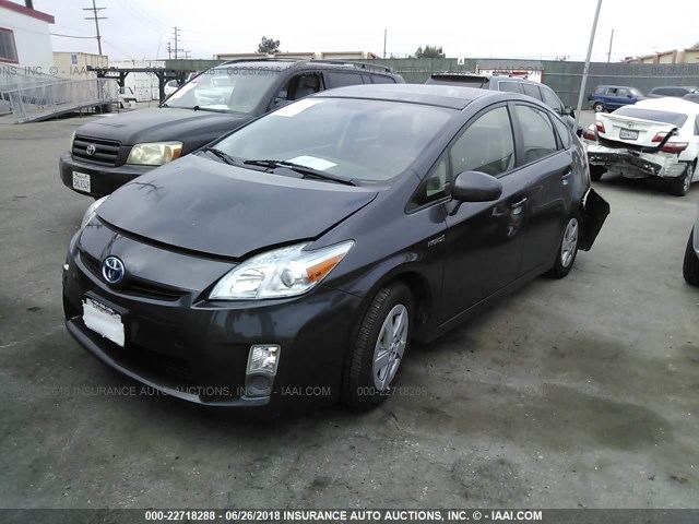 JTDKN3DU7B1423485 - 2011 TOYOTA PRIUS GRAY photo 2