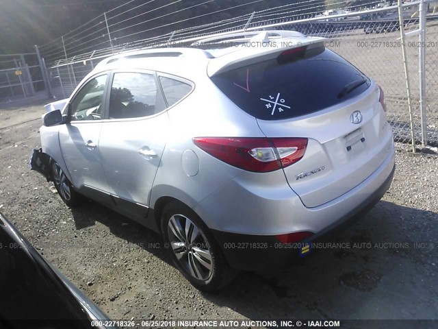 KM8JU3AG0EU904223 - 2014 HYUNDAI Tucson GLS/LIMITED/SE SILVER photo 3