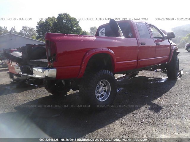 3D7KU28CX4G238954 - 2004 DODGE RAM 2500 ST/SLT RED photo 4