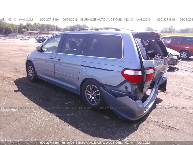 5FNRL38846B011376 - 2006 HONDA ODYSSEY TOURING BLUE photo 3