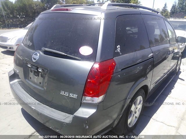 5N1BV28UX4N338684 - 2004 NISSAN QUEST S/SE/SL GRAY photo 4