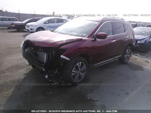 5N1AT2MV6JC711582 - 2018 NISSAN ROGUE SV/SL RED photo 2