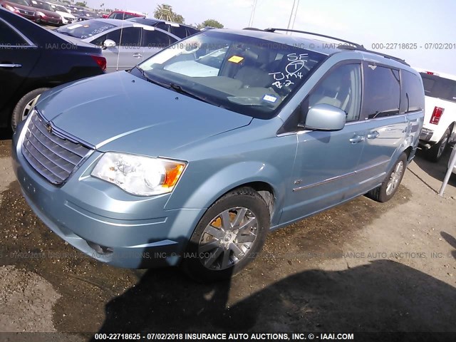 2A8HR54119R661038 - 2009 CHRYSLER TOWN & COUNTRY TOURING Light Blue photo 2