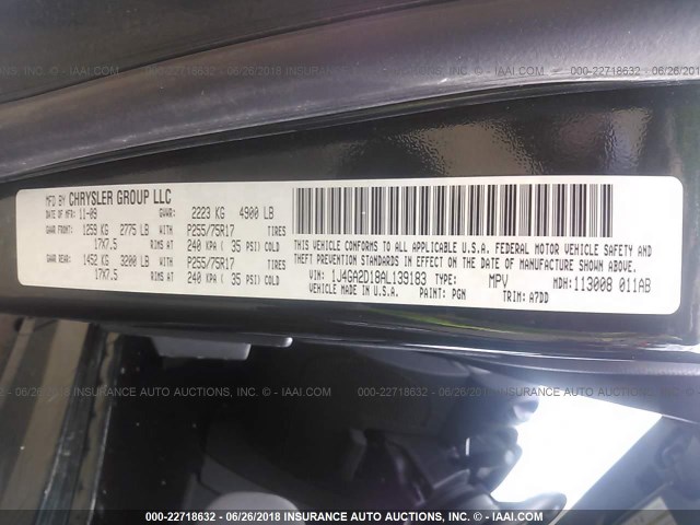 1J4GA2D18AL139183 - 2010 JEEP WRANGLER SPORT მწვანე ფოტო 9