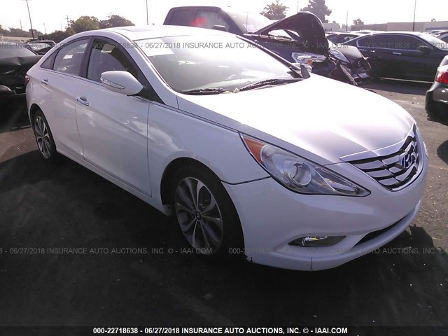 5NPEC4AB7DH635620 - 2013 HYUNDAI SONATA SE/LIMITED WHITE photo 1