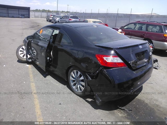 2HGFG1B93AH502622 - 2010 HONDA CIVIC EXL შავი ფოტო 3