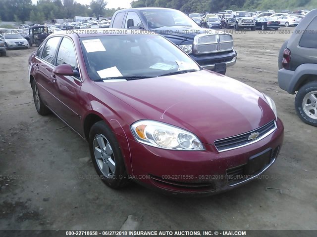 2G1WT58N489134180 - 2008 CHEVROLET IMPALA LT RED photo 1